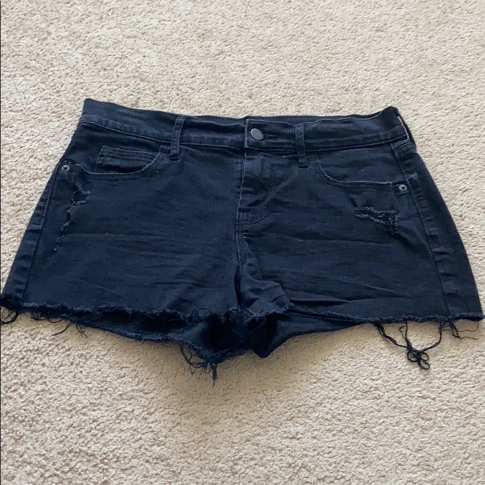 Black jean shorts